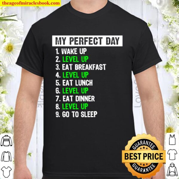 My Perfect Day Gamer Video Game Player Gaming Shirt