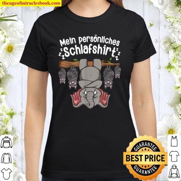 My Personal Sleep Shirt Elephant with Bats Classic Women T-Shirt