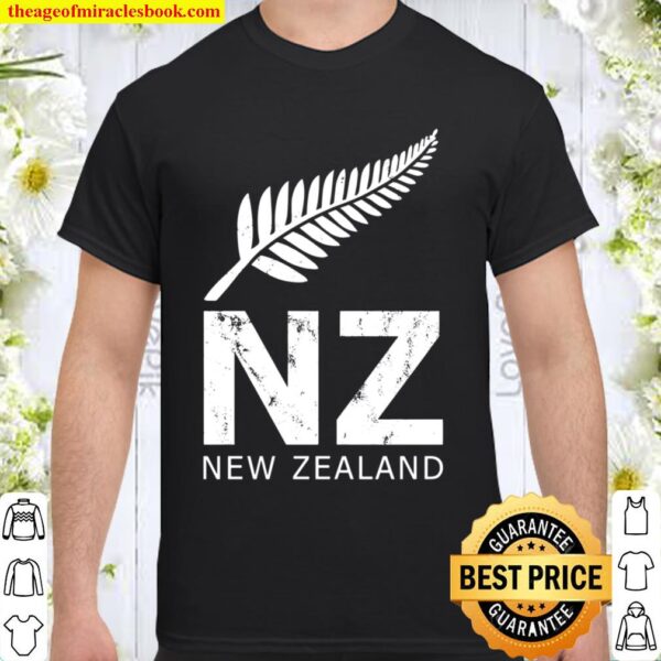 NZ Rugby Jersey New Zealand Fern AB Fan White Distressed Shirt