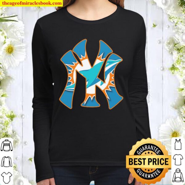 New York Yankees Miami Dolphins Women Long Sleeved