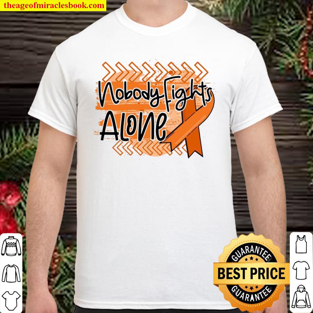 Nobody Fights Alone Uterine Cancer Awareness Ribbon new Shirt, Hoodie, Long Sleeved, SweatShirt