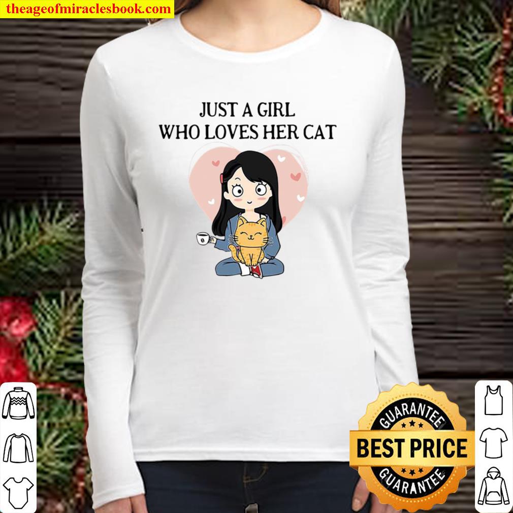 Official Chibi Girl Just A Girl Who Loves Her Cat Women Long Sleeved