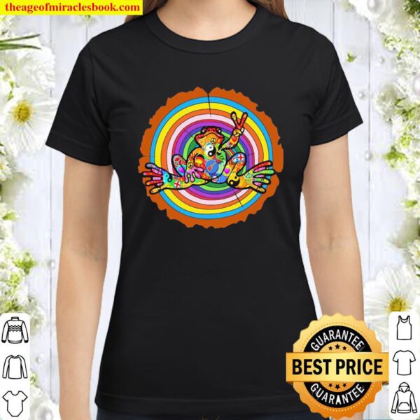 Official Love Hippie Frog Rainbow Classic Women T-Shirt