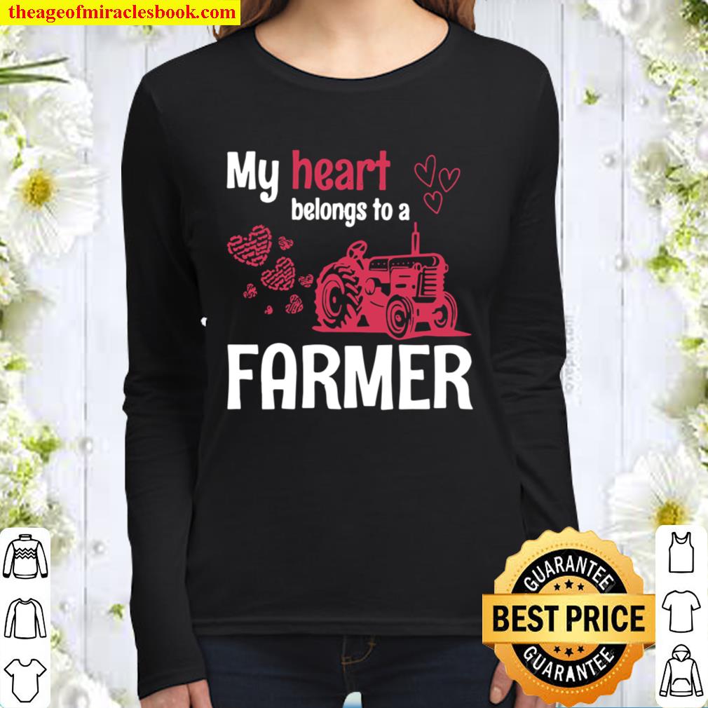 Official My Heart Belongs To A Farmer Women Long Sleeved