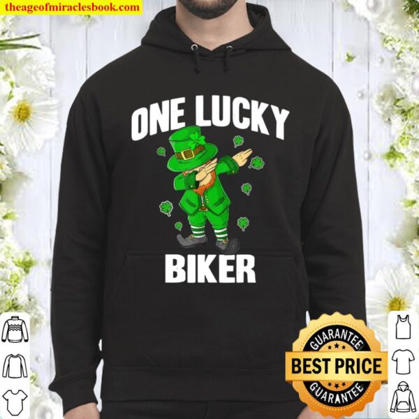 One Lucky Biker St Patricks Day Dabbing Leprechaun Matching Hoodie