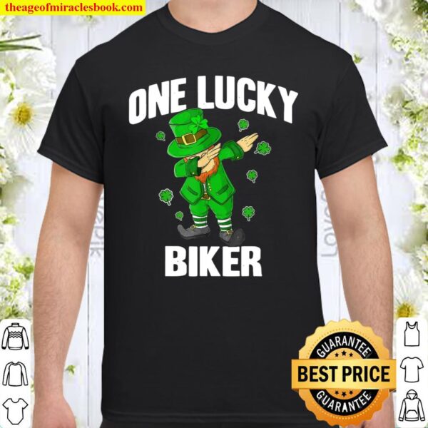 One Lucky Biker St Patricks Day Dabbing Leprechaun Matching Shirt
