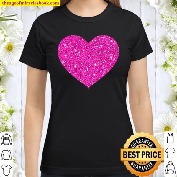 Pink Valentine Heart Love Fun Husband Wife Top Premium Classic Women T-Shirt