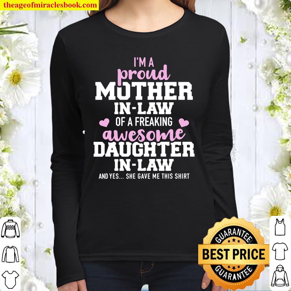 Proud Mother-In-Law Of A Freaking Awesome Daughter-In-Law Women Long Sleeved