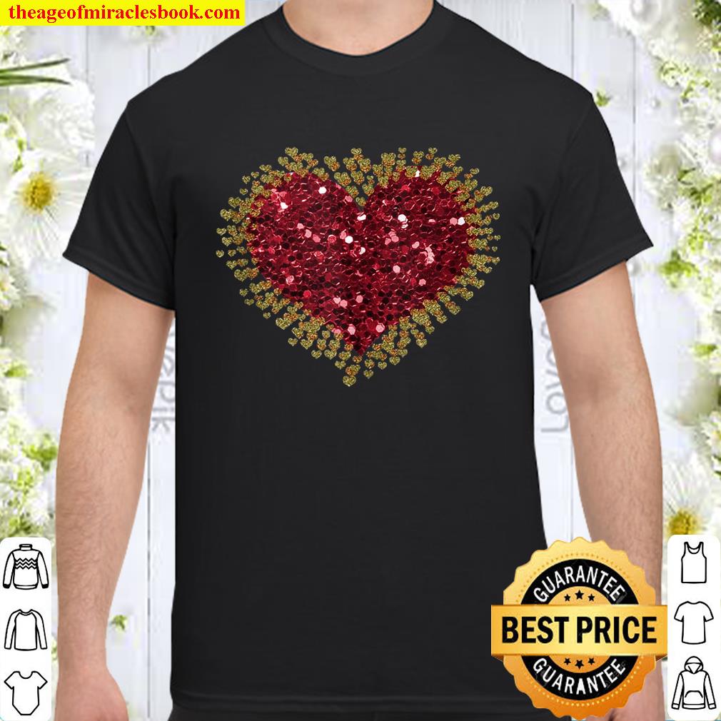 Red Love Heart Valentines Day Tops Women Girls Teens shirt