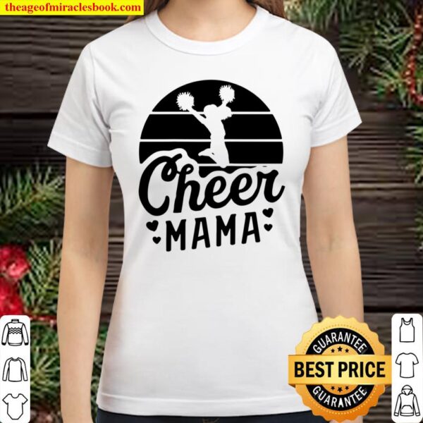Retro Cheer Mama Shirt Cheerleader Mom Gifts Cheer Mom Raglan Baseball Classic Women T-Shirt
