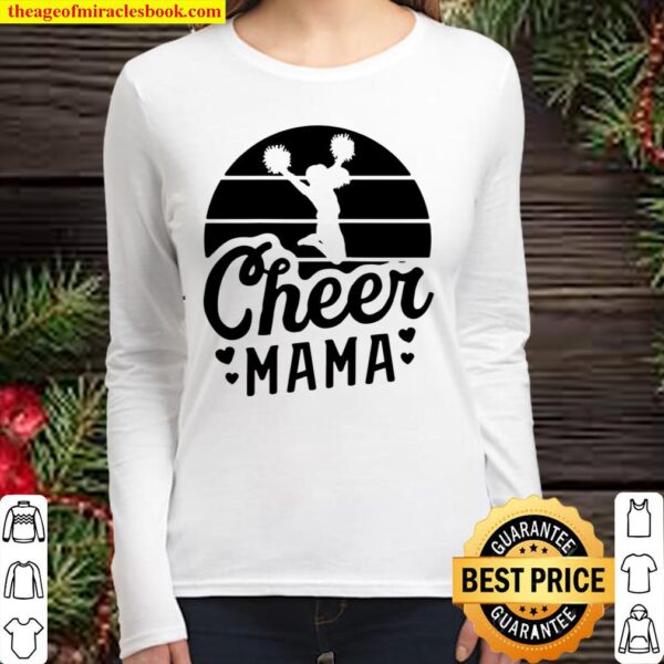 Retro Cheer Mama Shirt Cheerleader Mom Gifts Cheer Mom Raglan Baseball Women Long Sleeved