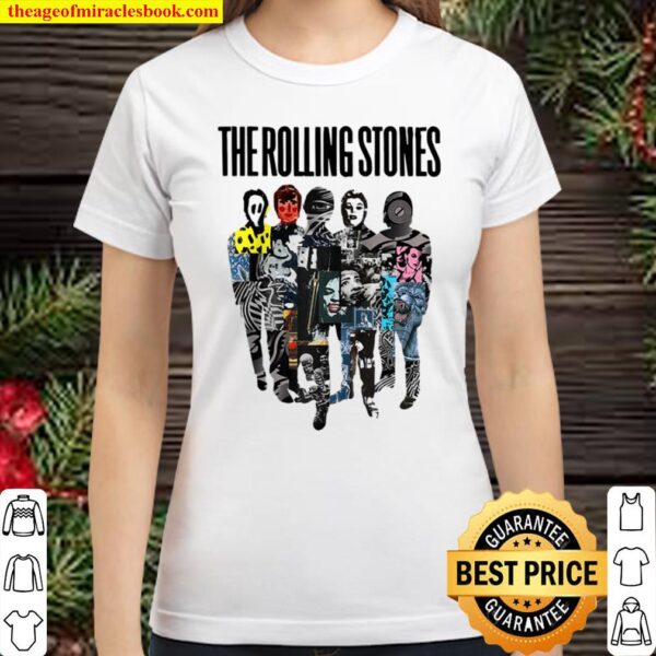 Rolling Stones Official Silhouette Collage Classic Women T-Shirt