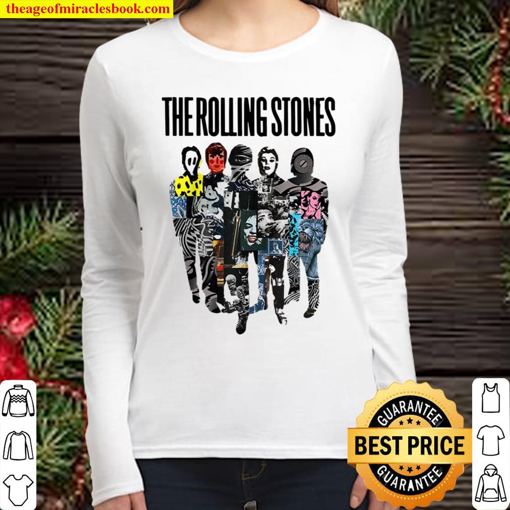 Rolling Stones Official Silhouette Collage Women Long Sleeved