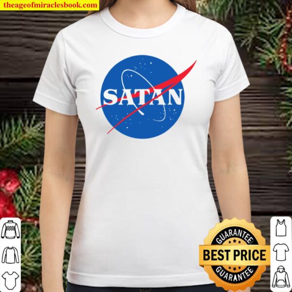 Satan Baphomet Nasa Space Nerdy Geeky Rockets Pun Funny Classic Women T-Shirt