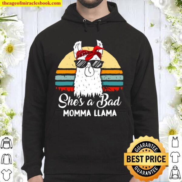 She’s A Bad Momma Llama Mama Retro Vintage Hoodie