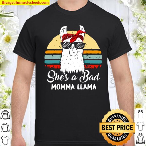 She’s A Bad Momma Llama Mama Retro Vintage Shirt