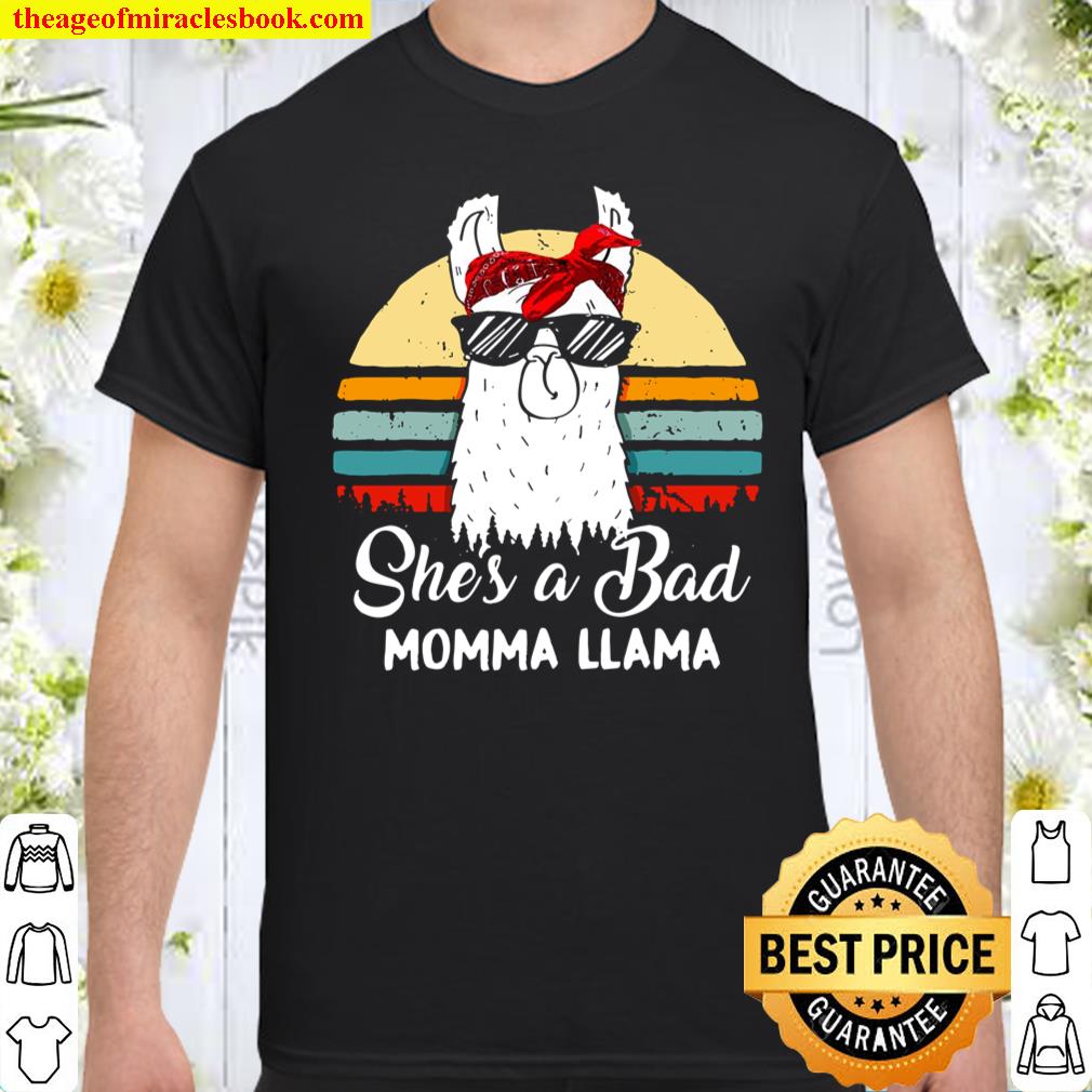 She’s A Bad Momma Llama Mama Retro Vintage new Shirt, Hoodie, Long Sleeved, SweatShirt