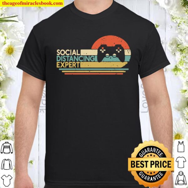 Social Distancing Expert Gaming Vintage Video Gamer Gift Pullover Shirt