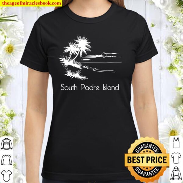 South Padre Island Palm Tree Beach – Texas Classic Women T-Shirt