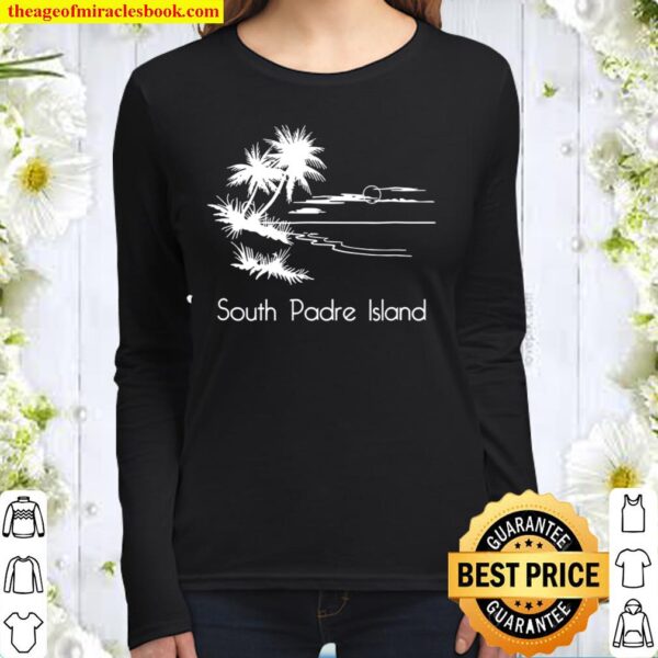 South Padre Island Palm Tree Beach – Texas Women Long Sleeved