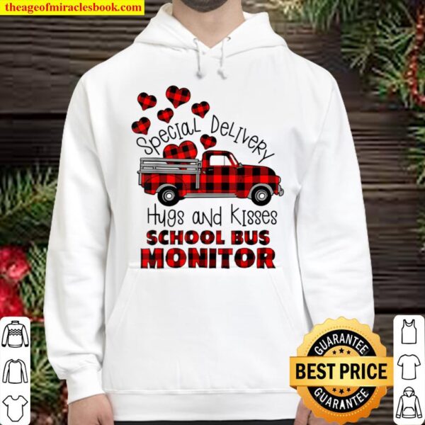 Special Delivery Hug and Kisses School Bus Monitor Valentine Hoodie