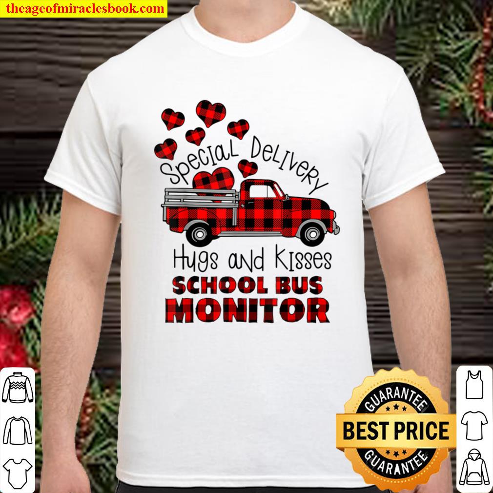 Special Delivery Hug and Kisses School Bus Monitor Valentine 2021 Shirt, Hoodie, Long Sleeved, SweatShirt