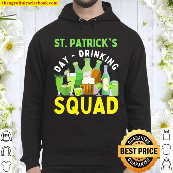 St Patricks Day Drinking Squad 2021 Irish Shamrock Bar Funny Hoodie