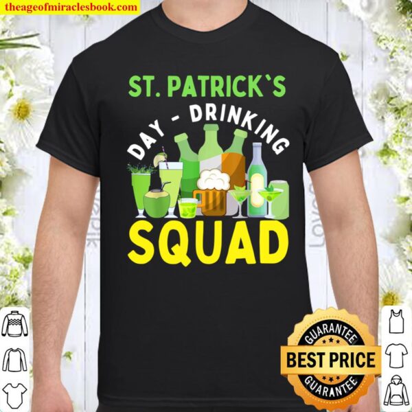 St Patricks Day Drinking Squad 2021 Irish Shamrock Bar Funny T-Shirt