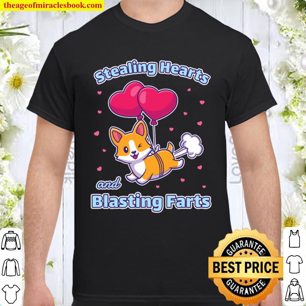 Stealing Hearts and Blasting Farts Kawaii Corgi Valentine Pullover Shirt