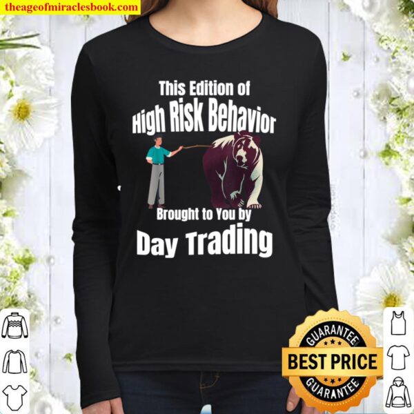 Stock Market Day Trading Funny Risk Tolerance Poke the Bear Women Long Sleeved