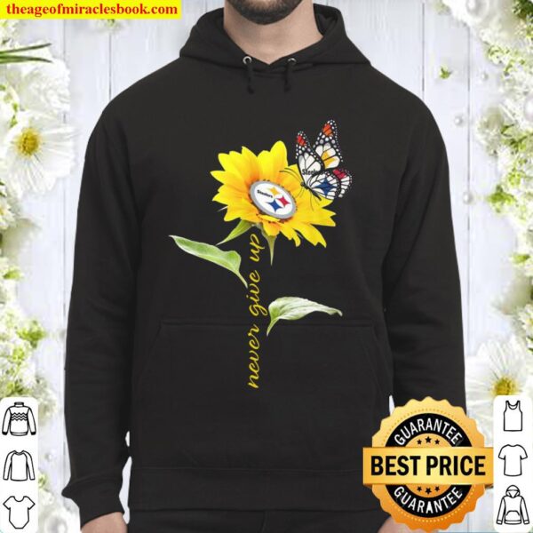 Sunflower And Butterfly Kansas City Chiefs Football Never Give Up Hoodie
