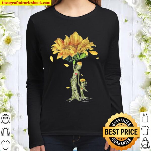 Sunflowers trees Mom and Daughter Women Long Sleeved