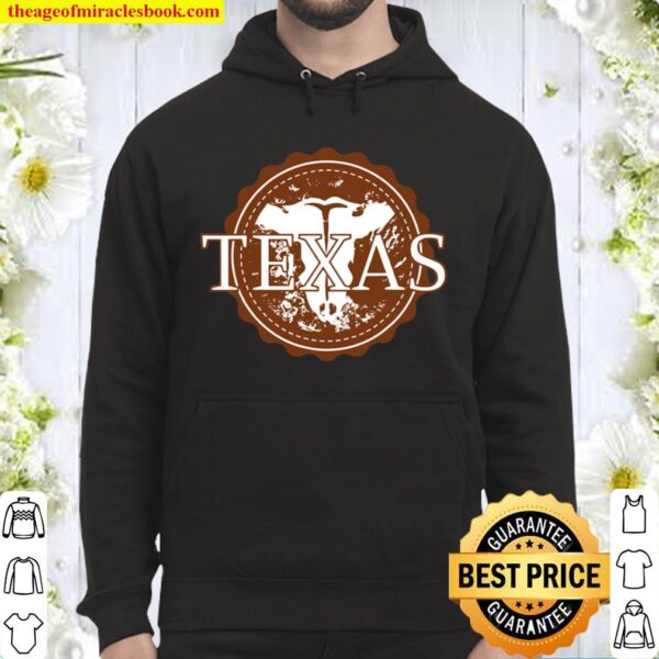 Texas State Seal, State Map, US Flag Stars And Stripes Hoodie