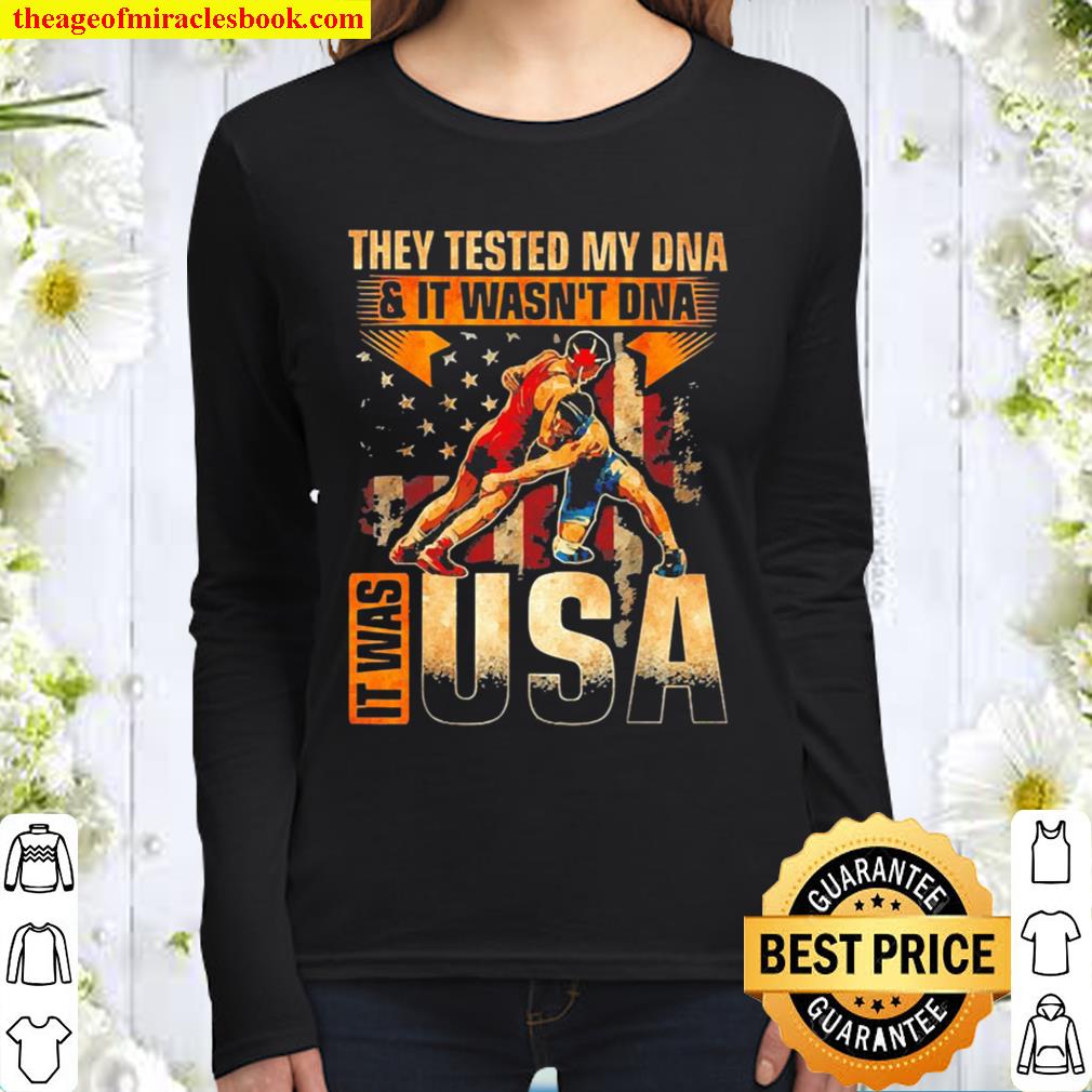 They tested my Dna and it wasn’t Dna it was USA flag Women Long Sleeved