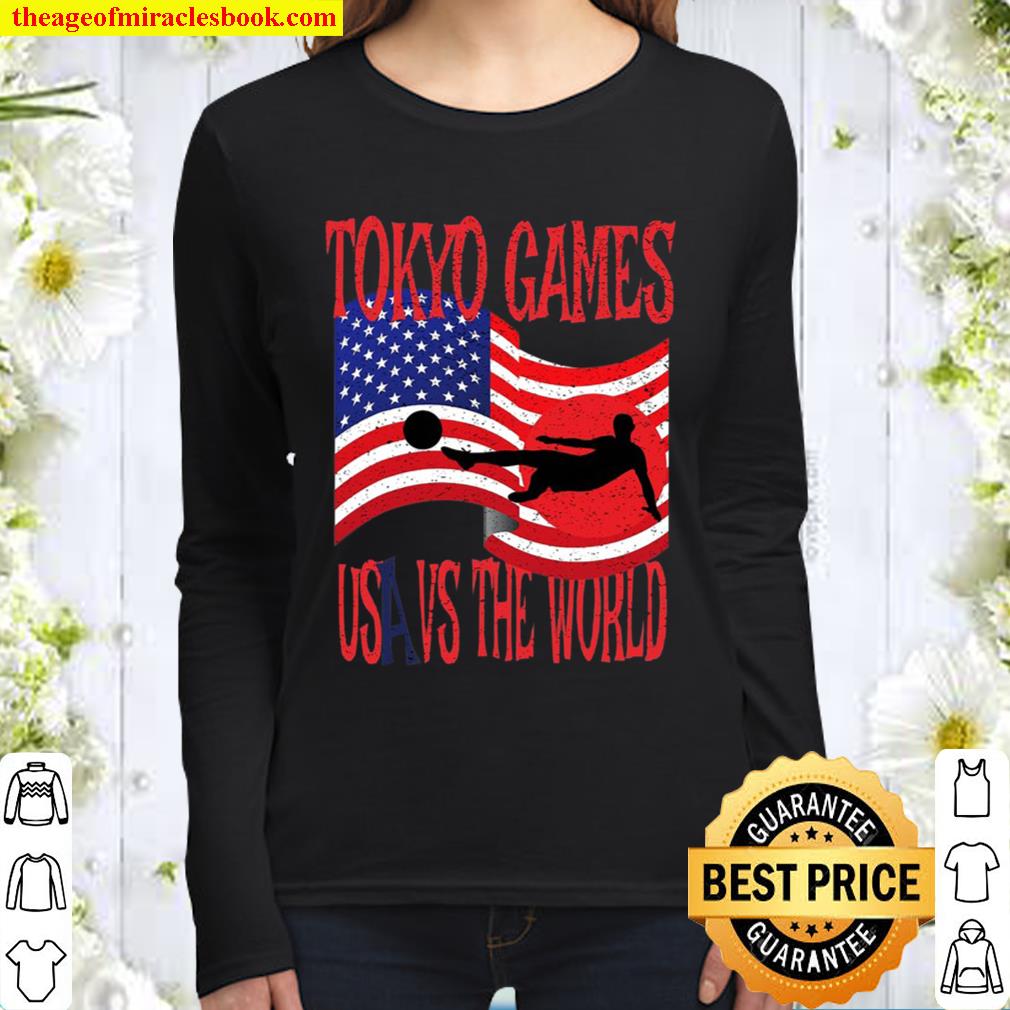 Tokyo Games Usa Vs The World Soccer Or Football Women Long Sleeved