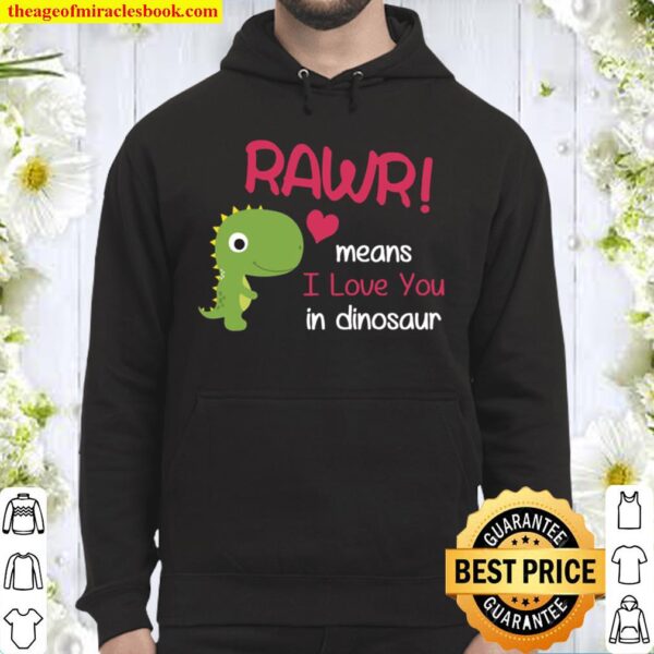 Trex Valentines Day Rawr Means I Love You In Dinosaurshirt Hoodie