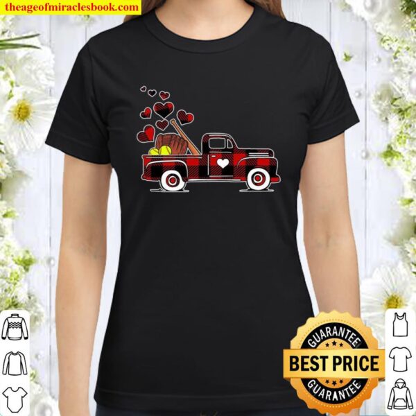 Truck Baseball Valentines Day Classic Women T-Shirt