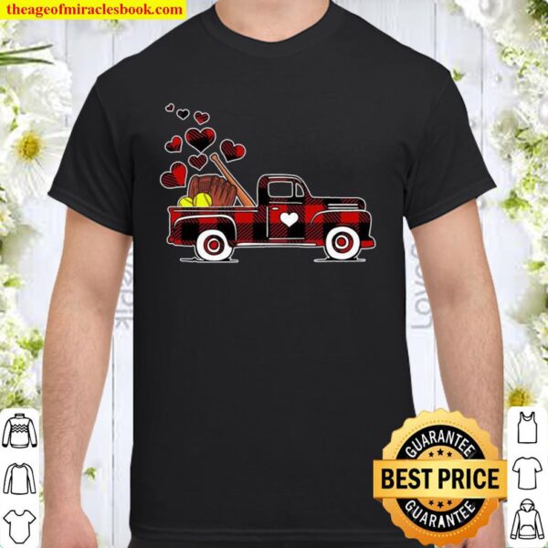 Truck Baseball Valentines Day Shirt