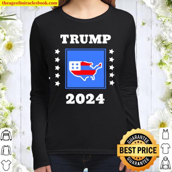 Trump 2024 Election Flag Keeping America Great American Flag President Women Long Sleeved