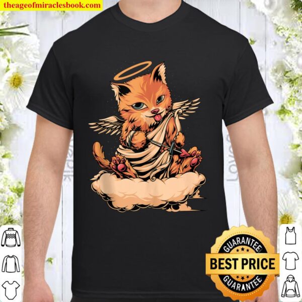 Valentine Cat Lover Valentine_s Day Kitten Cupid Cat Shirt