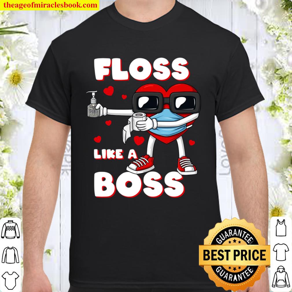Valentines Day Floss Like A Boss Heart In A Mask Boys Kids Shirt