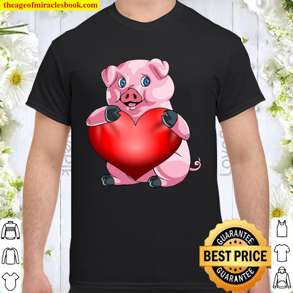 Valentines Day Pig Heart Gift Women Men Girl Boy Shirt