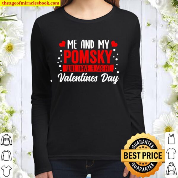 Valentines Day Pomsky Dog Owner Husky Women Long Sleeved