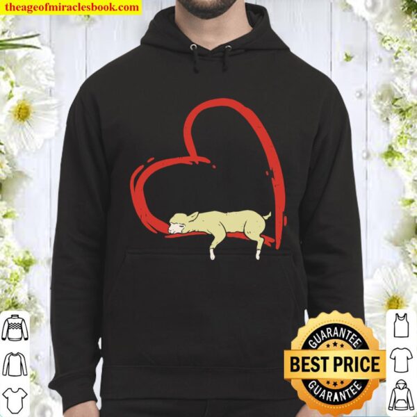 Valentines Day Shirt Cute Heart Llama Sleeping Animal Gift Hoodie
