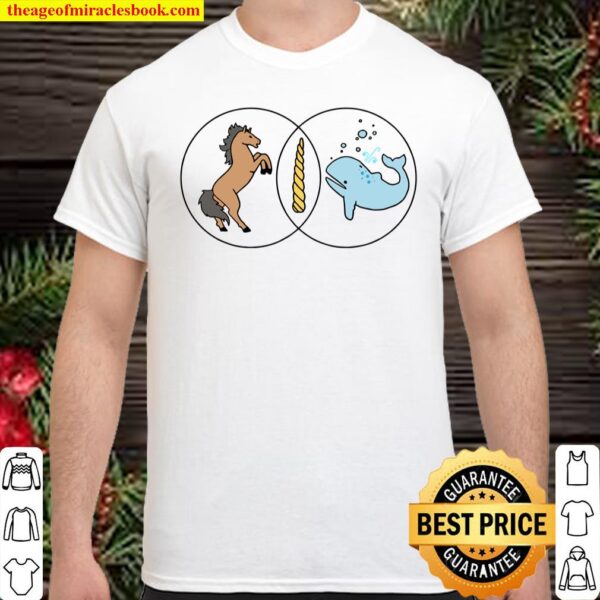 Venn Diagram Unicorn Narwhal Same Difference Graphic Shirt