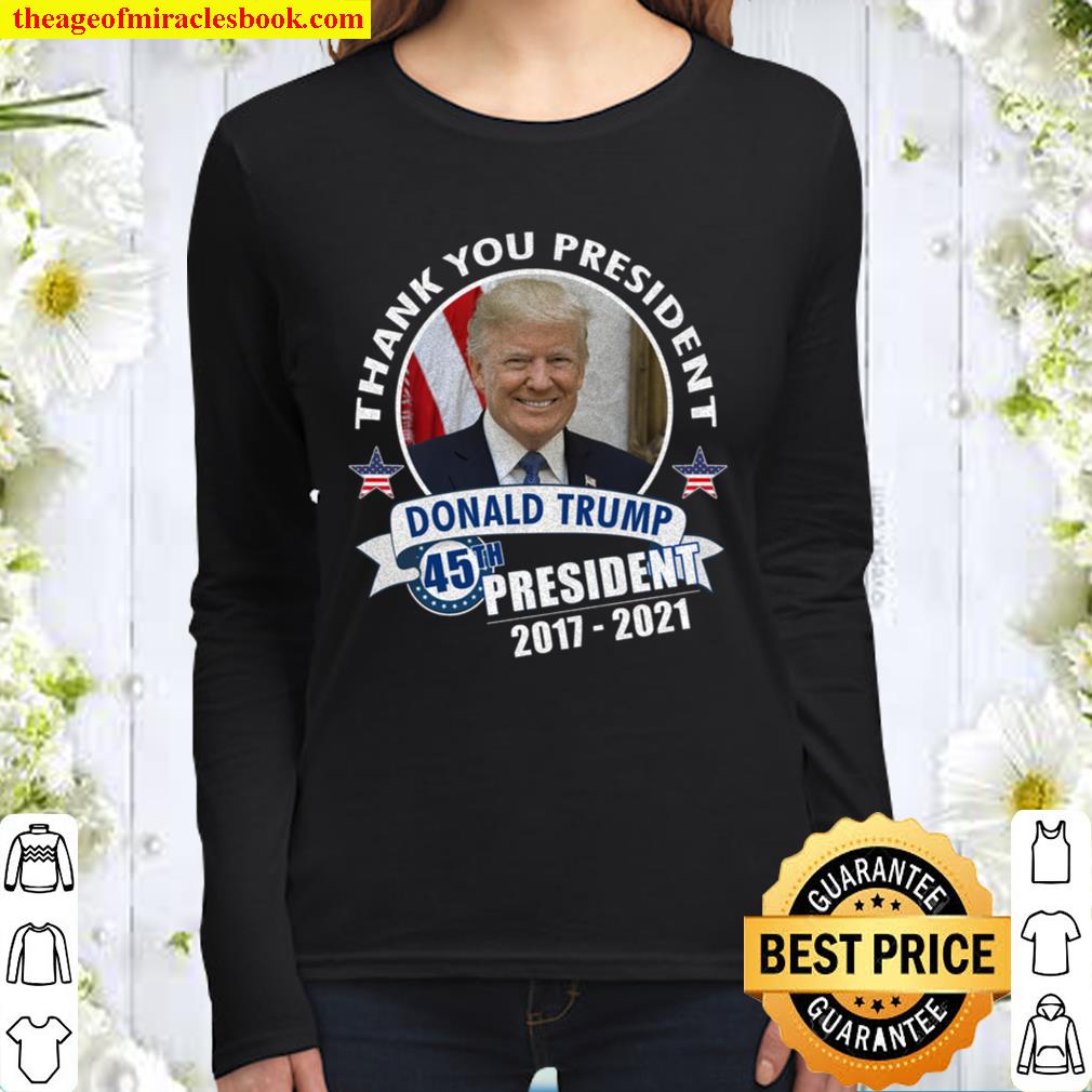 Vielen Dank, Präsident Donald Trump Patriotic 2017 - 2021 Pullover Women Long Sleeved