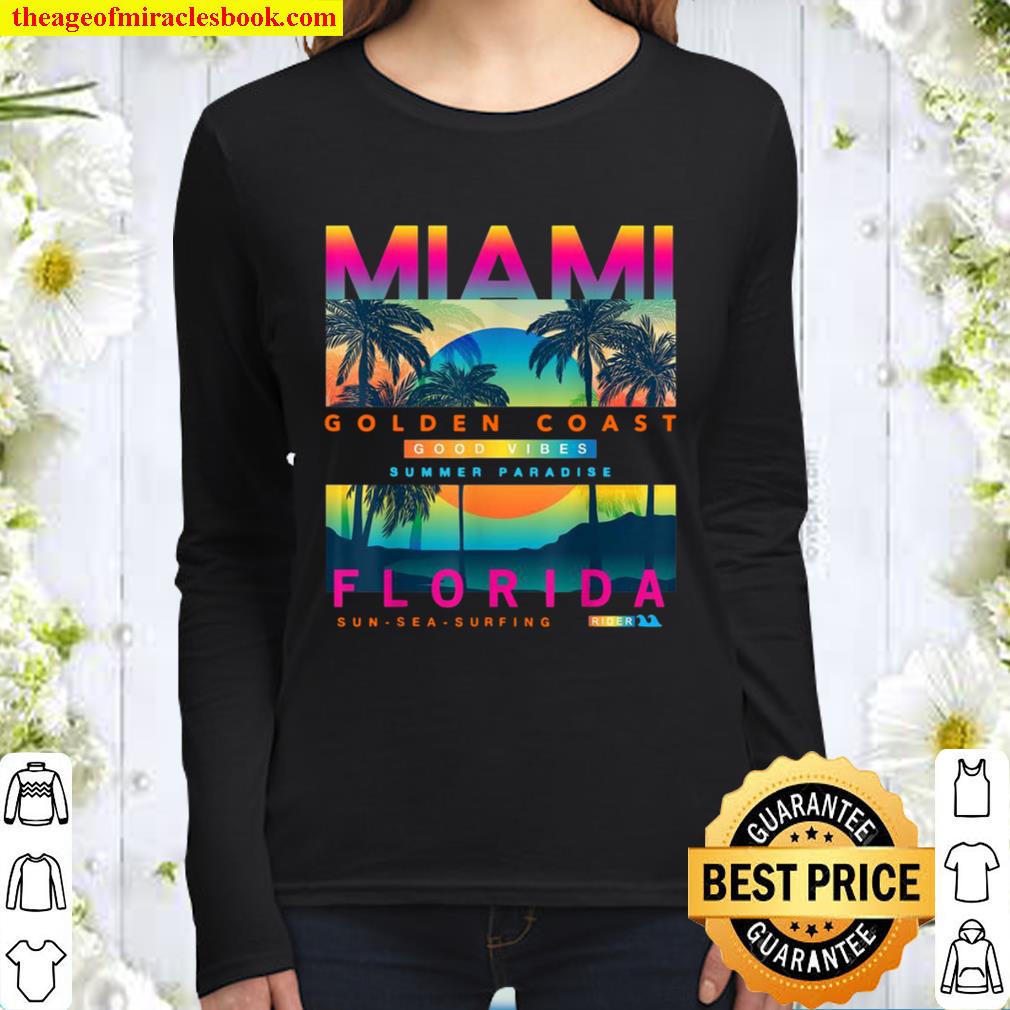 Wear Miami Florida, Miami Colorful Sunrise Women Long Sleeved