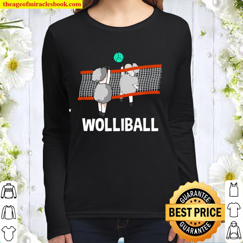 Wolliball I Funny Sheep Word Game Volleyball Women Long Sleeved