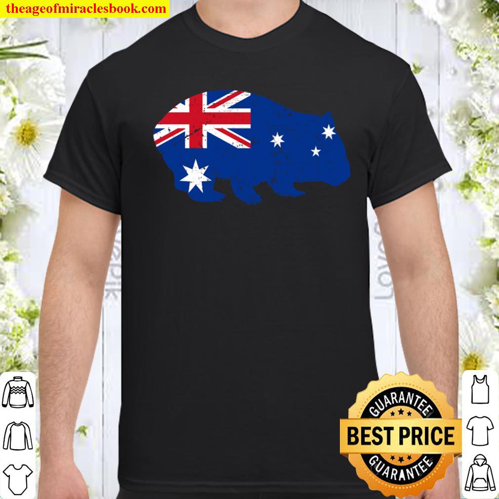 Wombat Australien Flagge Australia Day Retro Vintage Langarmshirt