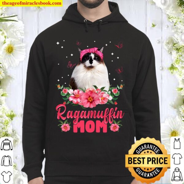 Womens Cat Mom Mother_s Day Gifts Flowers Ragamuffin Mom Hoodie